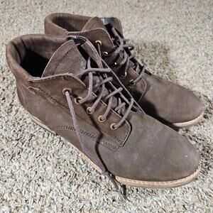 Diba Boots Womens 8.5M Chukka Ankle Booties Lace Up Leather